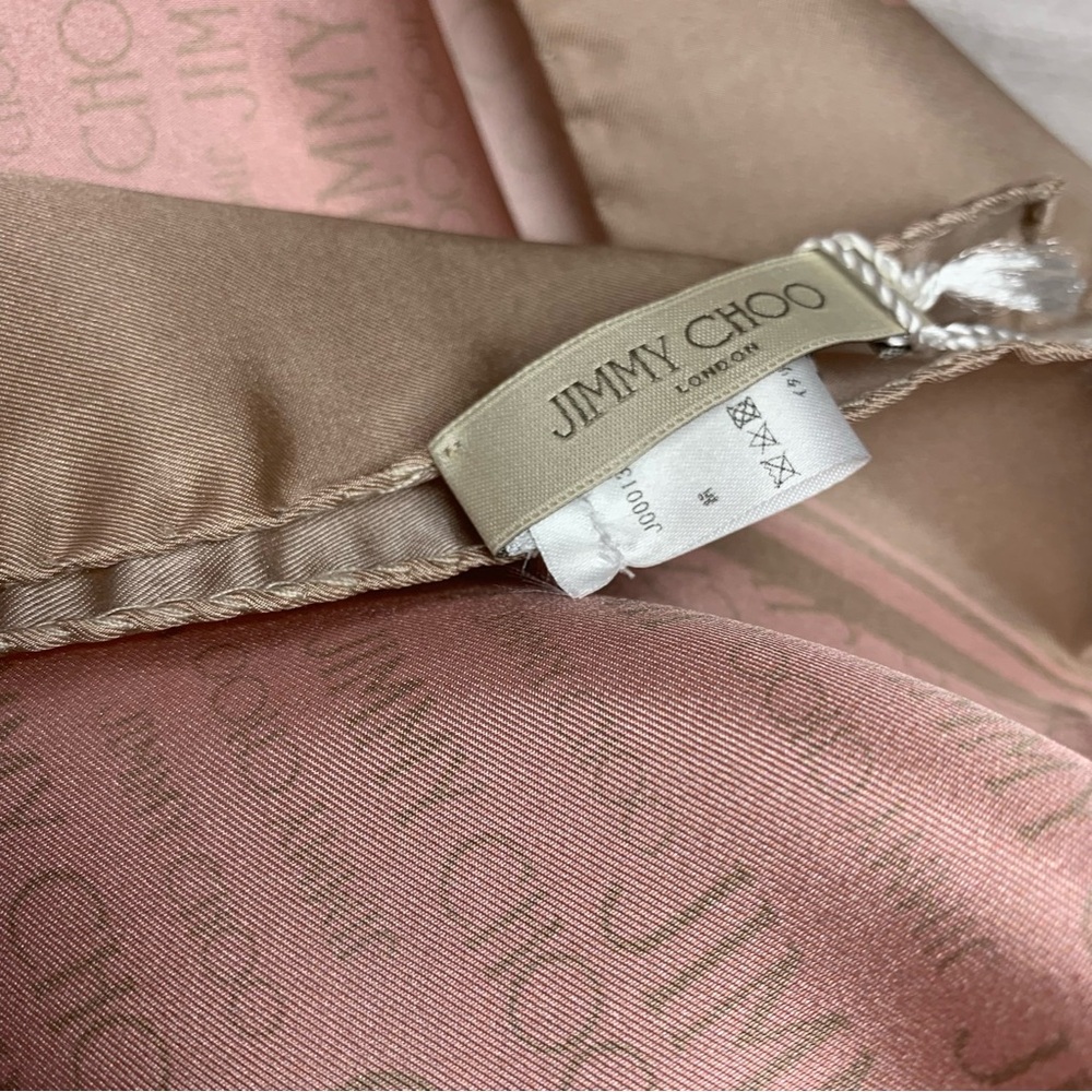 With Box Jimmy Choo Blush and Beige Silk Scarf - Picture 10 of 16